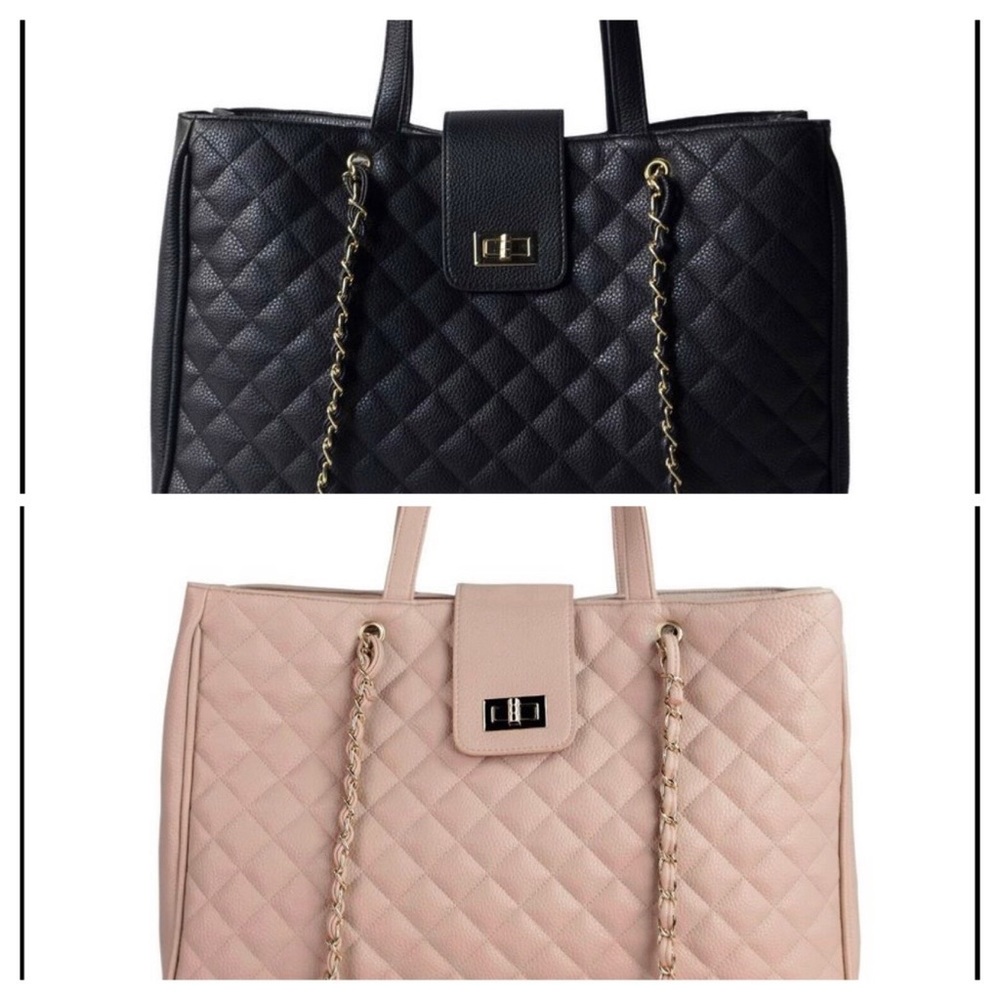 Vegan Leather Quilted Handbag